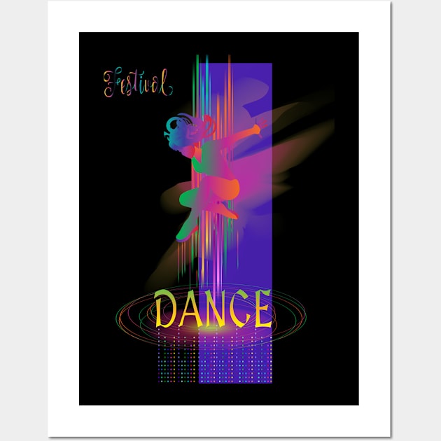 Modern Dance and JAZZ MUSIC Festival Hip Hop, POP Music Lover, Woman Dancer t-shirt futuristic design Abstract Art Wall Art by sofiartmedia